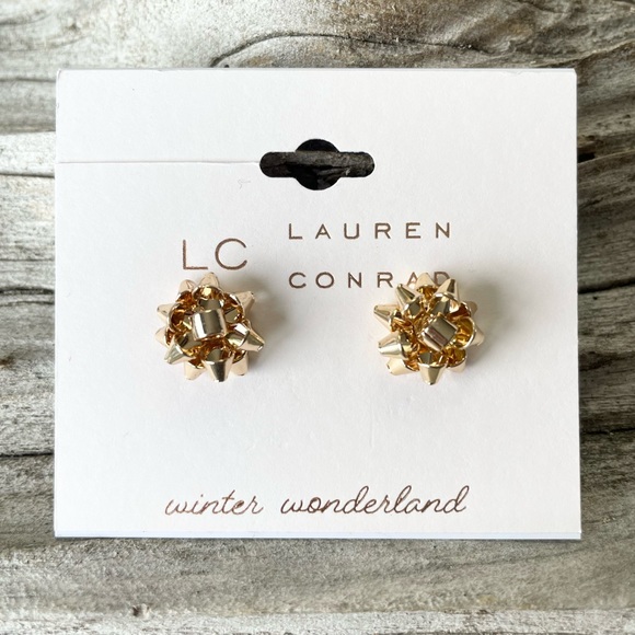 LC Lauren Conrad Jewelry - NWT LC LAUREN CONRAD GOLD BOW EARRINGS